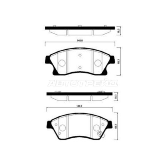 Колодки тормозные перед CHEVROLET CRUZE /AVEO 09-/OPEL ASTRA J 10- (диски 300мм) CTR