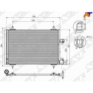 Радиатор кондиционера CITROEN C5 04-08/С5 08-/ PEUGEOT 407 04- SAT