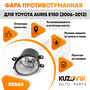 Фара противотуманная левая Toyota Auris T250 (2006-2012)  KUZOVIK