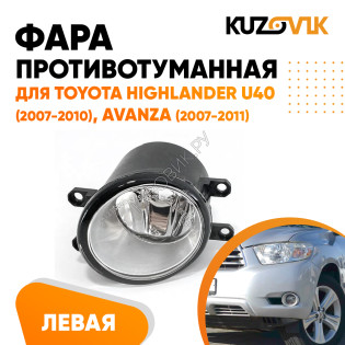Фара противотуманная левая Toyota Highlander U40 (2007-2010), Avanza (2007-2011) KUZOVIK