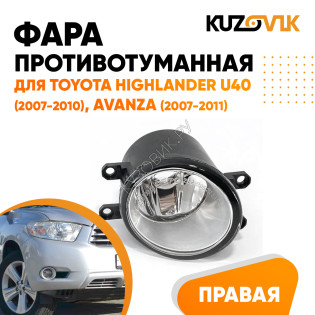 Фара противотуманная правая Toyota Highlander U40 (2007-2010), Avanza (2007-2011) KUZOVIK